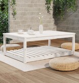 vidaXL Tuintafel 121x82,5x45 cm massief grenenhout wit