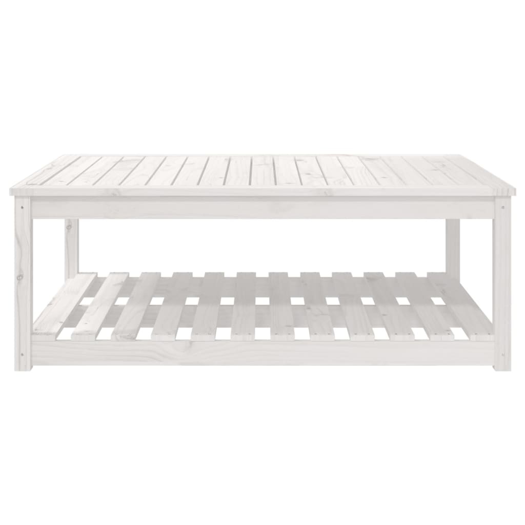 vidaXL Tuintafel 121x82,5x45 cm massief grenenhout wit