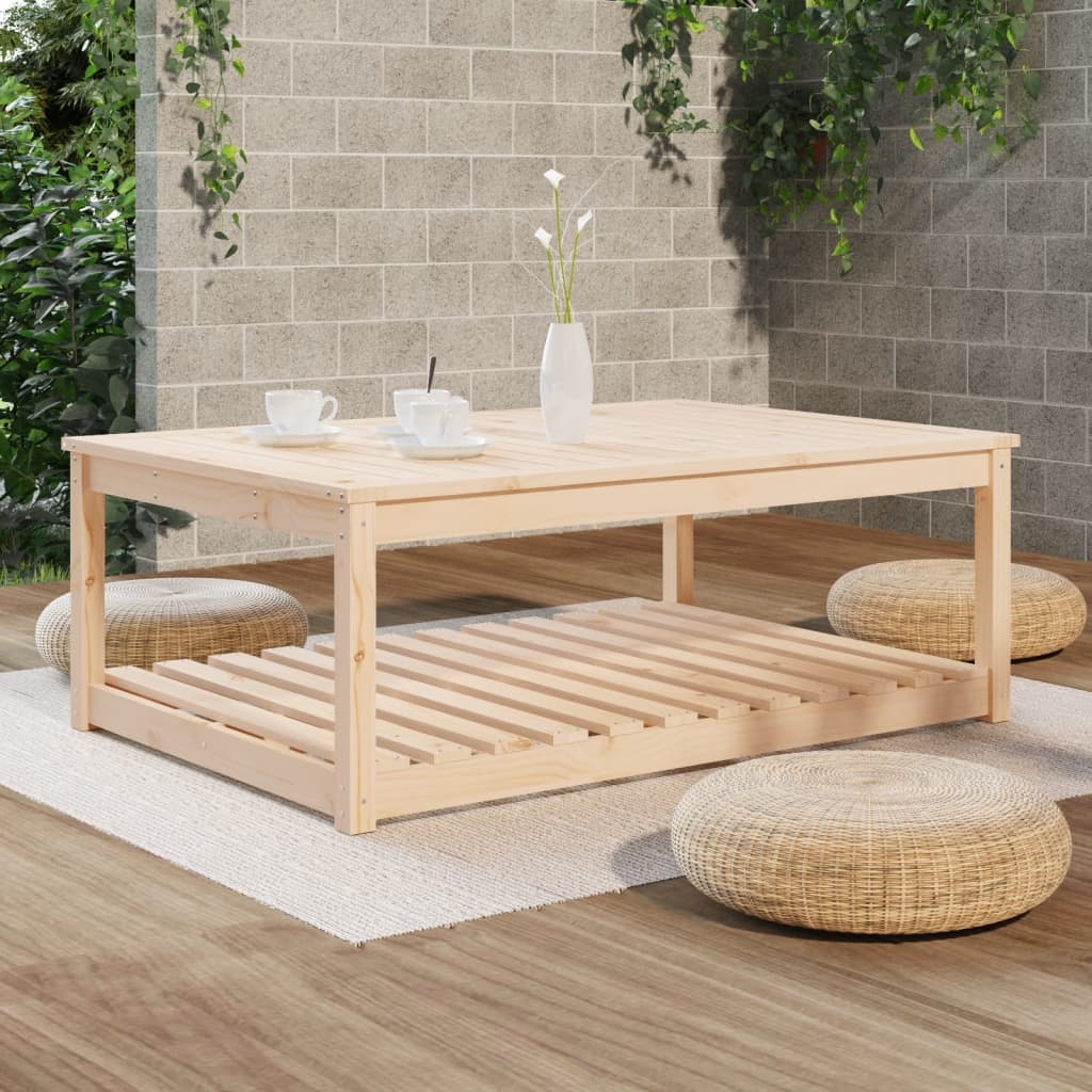 vidaXL Tuintafel 121x82,5x45 cm massief grenenhout