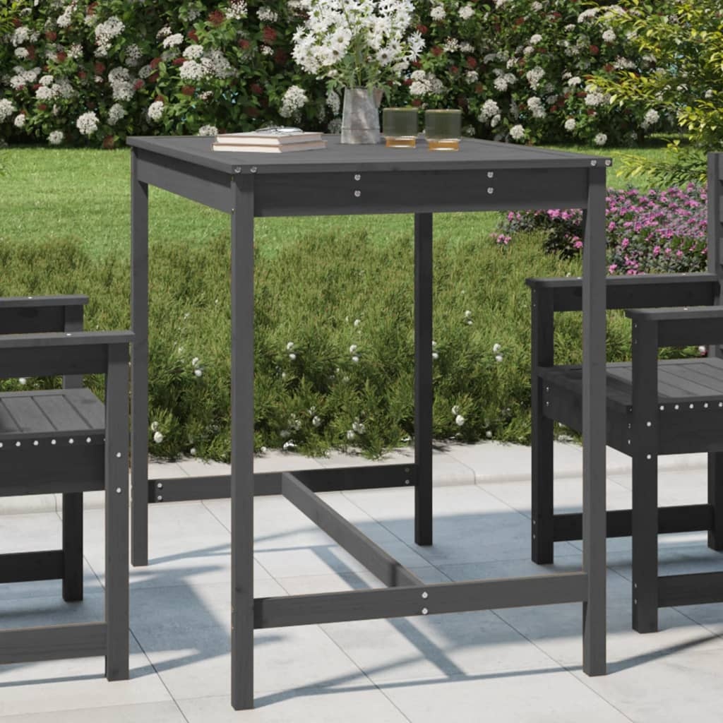 VidaXL Tuintafel 121x82,5x110 cm massief grenenhout grijs