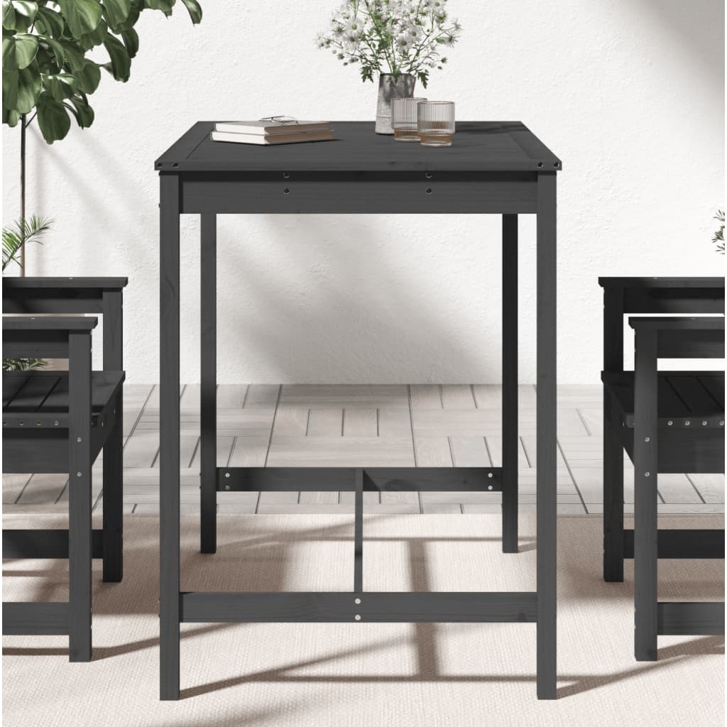 VidaXL Tuintafel 121x82,5x110 cm massief grenenhout grijs