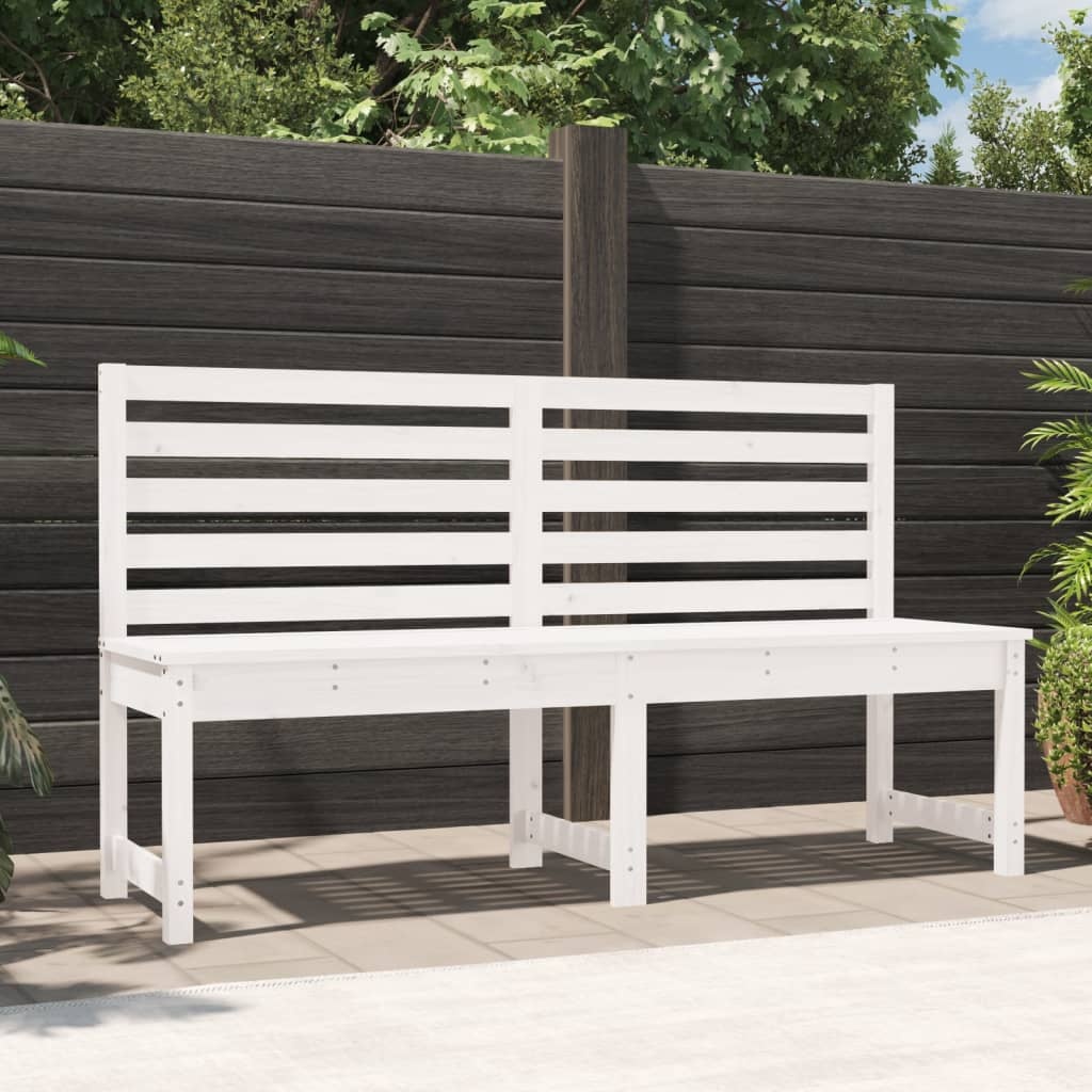 VidaXL Tuinbank 157,5 cm massief grenenhout wit