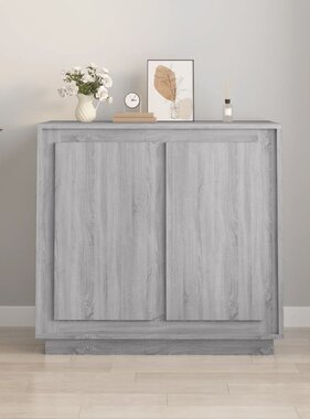 VidaXL Dressoir 80x34x75 cm bewerkt hout grijs sonoma eikenkleurig