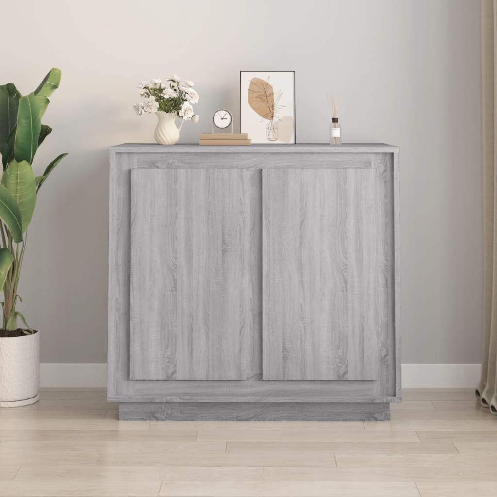 VidaXL Dressoir 80x34x75 cm bewerkt hout grijs sonoma eikenkleurig