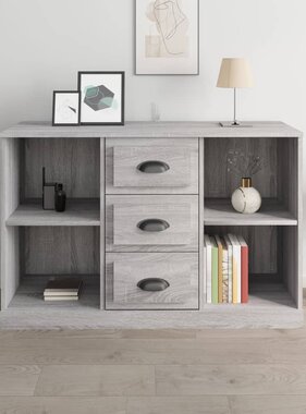 VidaXL Dressoir 104,5x35,5x67,5 cm bewerkt hout sonoma grijs