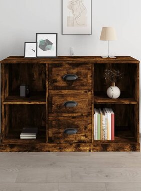 VidaXL Dressoir 104,5x35,5x67,5 cm bewerkt hout gerookt eikenkleurig