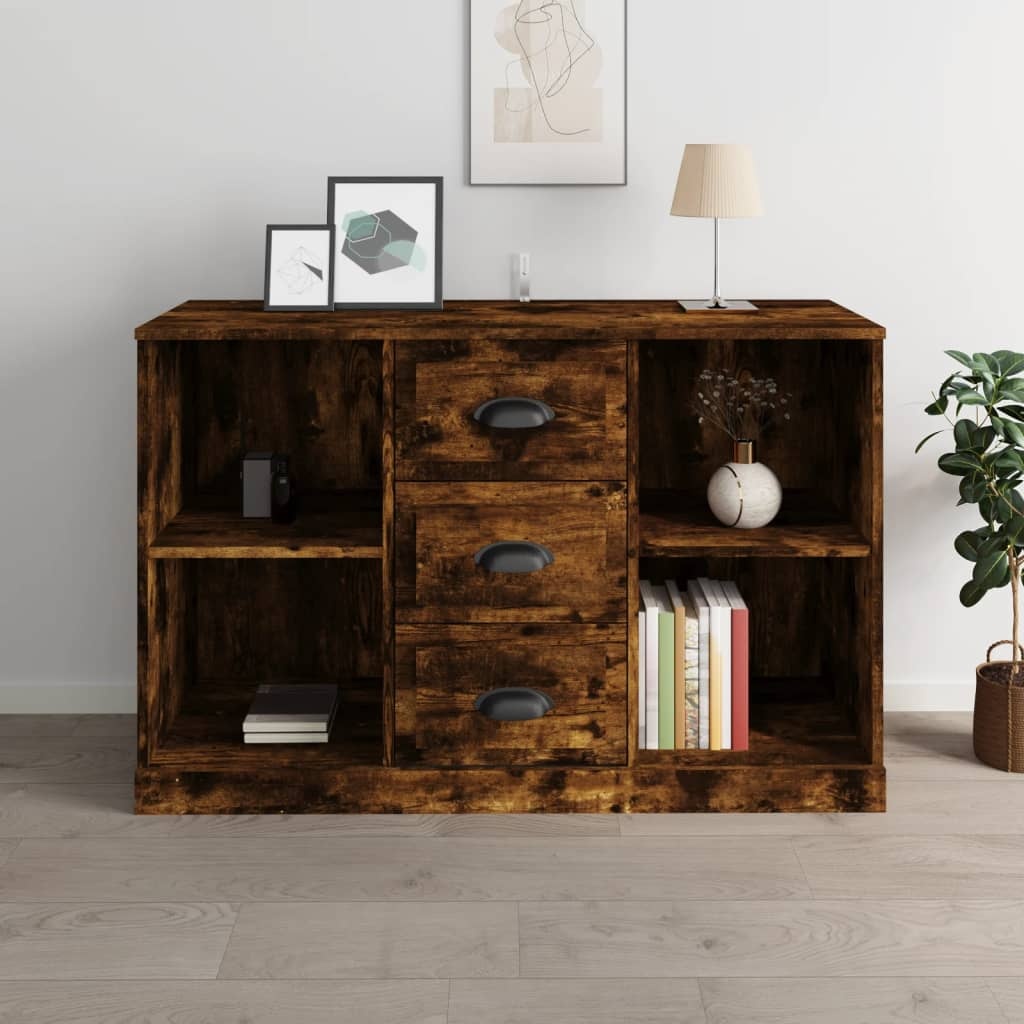 VidaXL Dressoir 104,5x35,5x67,5 cm bewerkt hout gerookt eikenkleurig