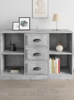 VidaXL Dressoir 104,5x35,5x67,5 cm bewerkt hout betongrijs