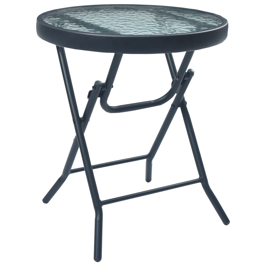 VidaXL Bistrotafel 40x46 cm staal en glas zwart