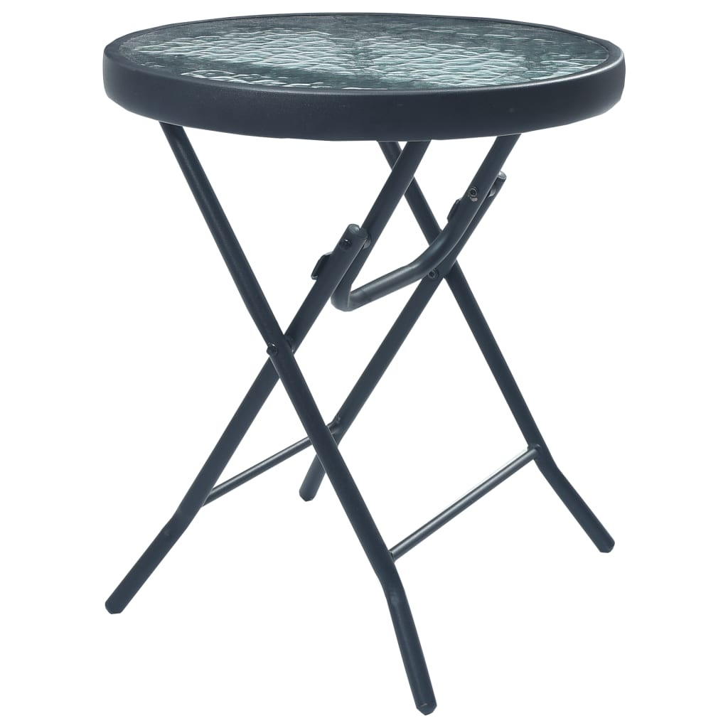 VidaXL Bistrotafel 40x46 cm staal en glas zwart