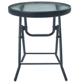 VidaXL Bistrotafel 40x46 cm staal en glas zwart