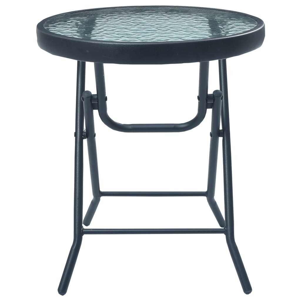 VidaXL Bistrotafel 40x46 cm staal en glas zwart
