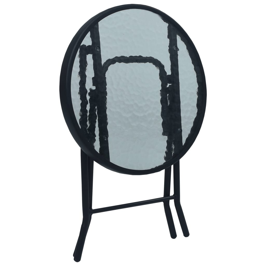 VidaXL Bistrotafel 40x46 cm staal en glas zwart
