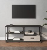 vidaXL Tv-meubel 103x38x46,5 cm bewerkt hout en staal zwart