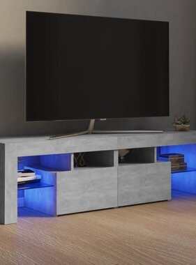 vidaXL Tv-meubel met LED-verlichting 140x36,5x40 cm betongrijs