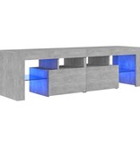 VidaXL Tv-meubel met LED-verlichting 140x36,5x40 cm betongrijs