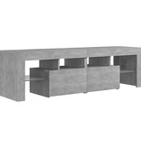 VidaXL Tv-meubel met LED-verlichting 140x36,5x40 cm betongrijs