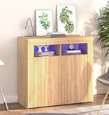 VidaXL Dressoir met LED-verlichting 80x35x75 cm sonoma eikenkleurig