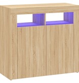 VidaXL Dressoir met LED-verlichting 80x35x75 cm sonoma eikenkleurig