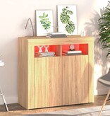 VidaXL Dressoir met LED-verlichting 80x35x75 cm sonoma eikenkleurig