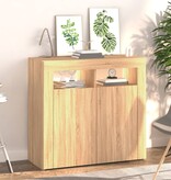 VidaXL Dressoir met LED-verlichting 80x35x75 cm sonoma eikenkleurig