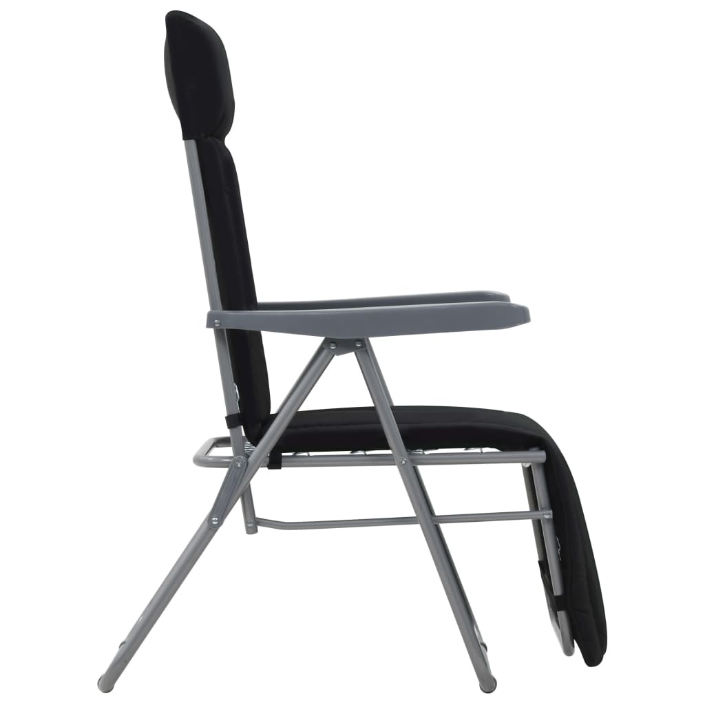 VidaXL Tuinstoelen met kussen inklapbaar 2 st zwart