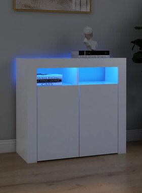 VidaXL Dressoir met LED-verlichting 80x35x75 cm wit
