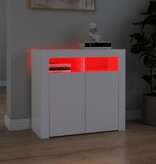 vidaXL Dressoir met LED-verlichting 80x35x75 cm wit