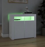 vidaXL Dressoir met LED-verlichting 80x35x75 cm wit