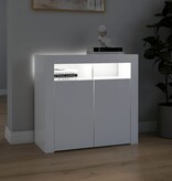 vidaXL Dressoir met LED-verlichting 80x35x75 cm wit