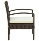 VidaXL Tuinstoel met kussen poly rattan bruin