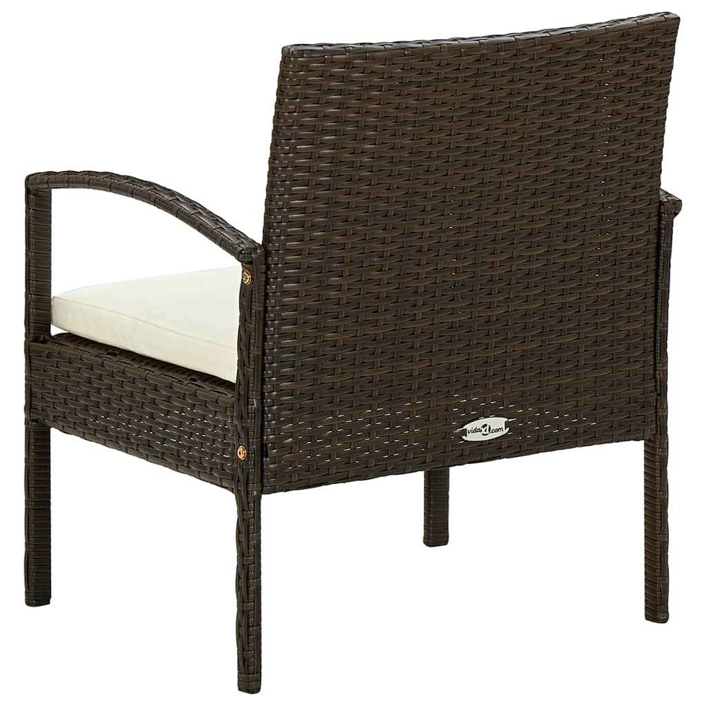 VidaXL Tuinstoel met kussen poly rattan bruin