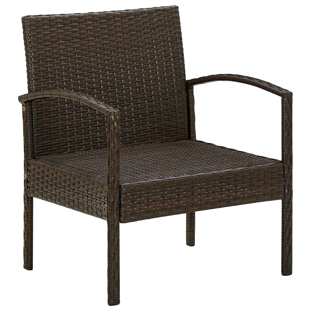 VidaXL Tuinstoel met kussen poly rattan bruin