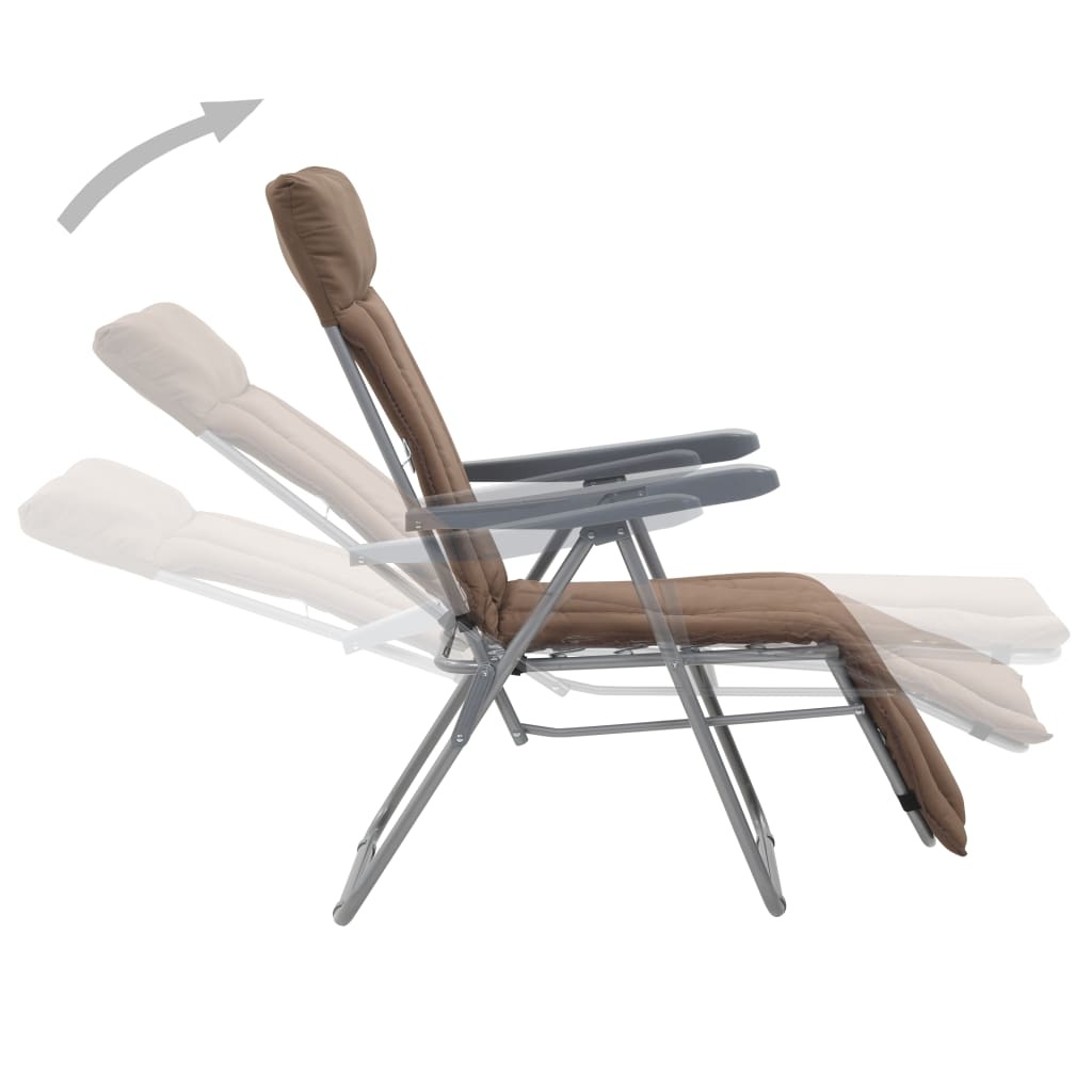 VidaXL Tuinstoelen met kussen inklapbaar 2 st bruin