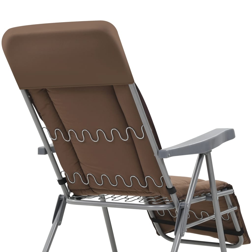 VidaXL Tuinstoelen met kussen inklapbaar 2 st bruin