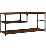 Tv-meubel 103x38x46,5 cm bewerkt hout staal bruineikenkleurig