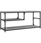 Tv-meubel 103x38x46,5 cm en bewerkt hout staal grijs sonoma