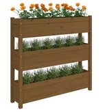 VidaXL Plantenbak 112x25x104,5 cm massief grenenhout honingbruin