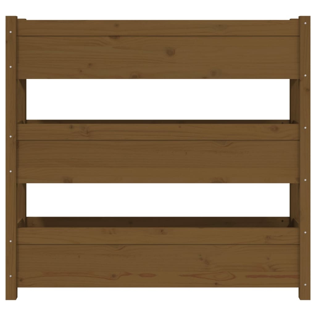 VidaXL Plantenbak 112x25x104,5 cm massief grenenhout honingbruin