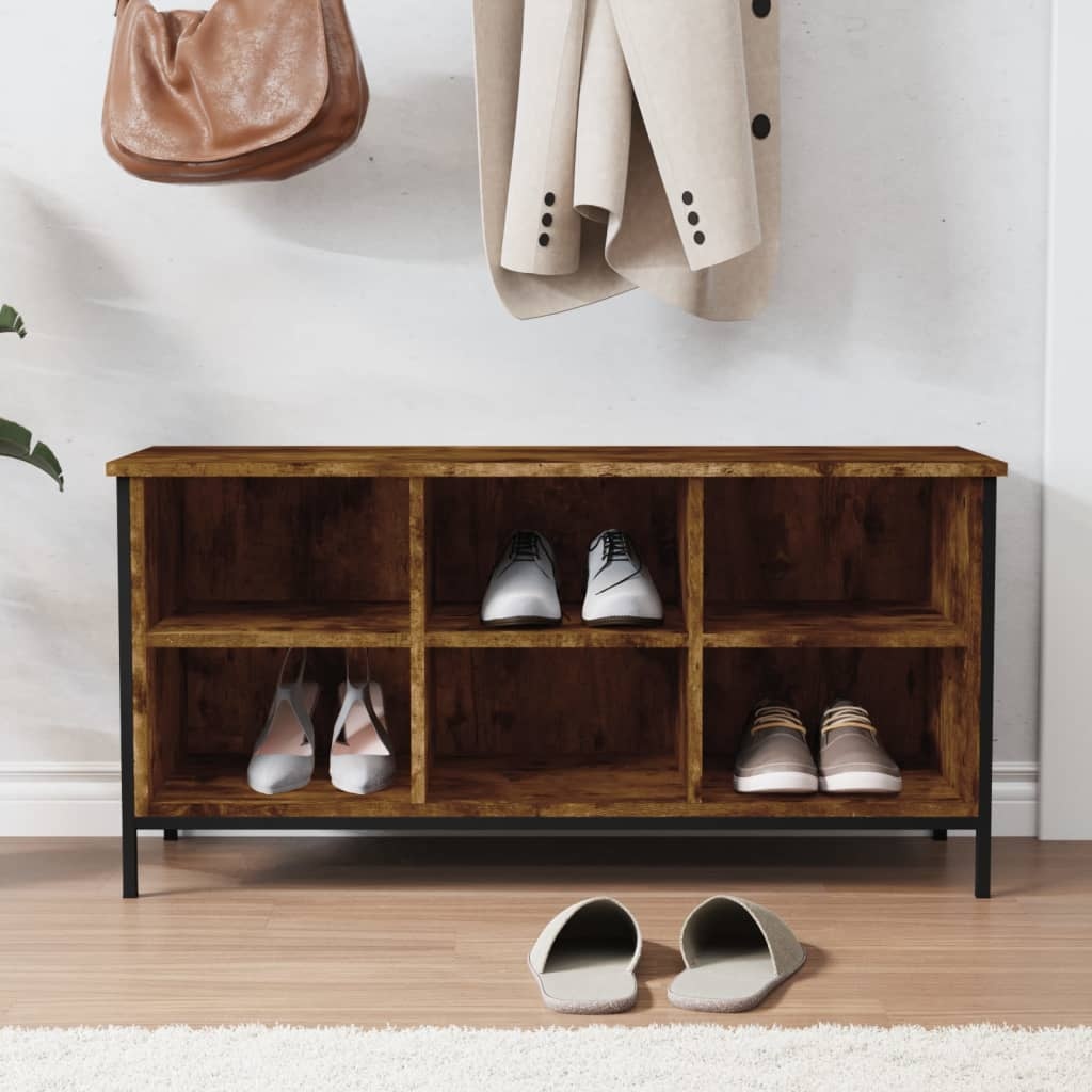 VidaXL Schoenenkast 100x35x50 cm bewerkt hout gerookt eikenkleurig