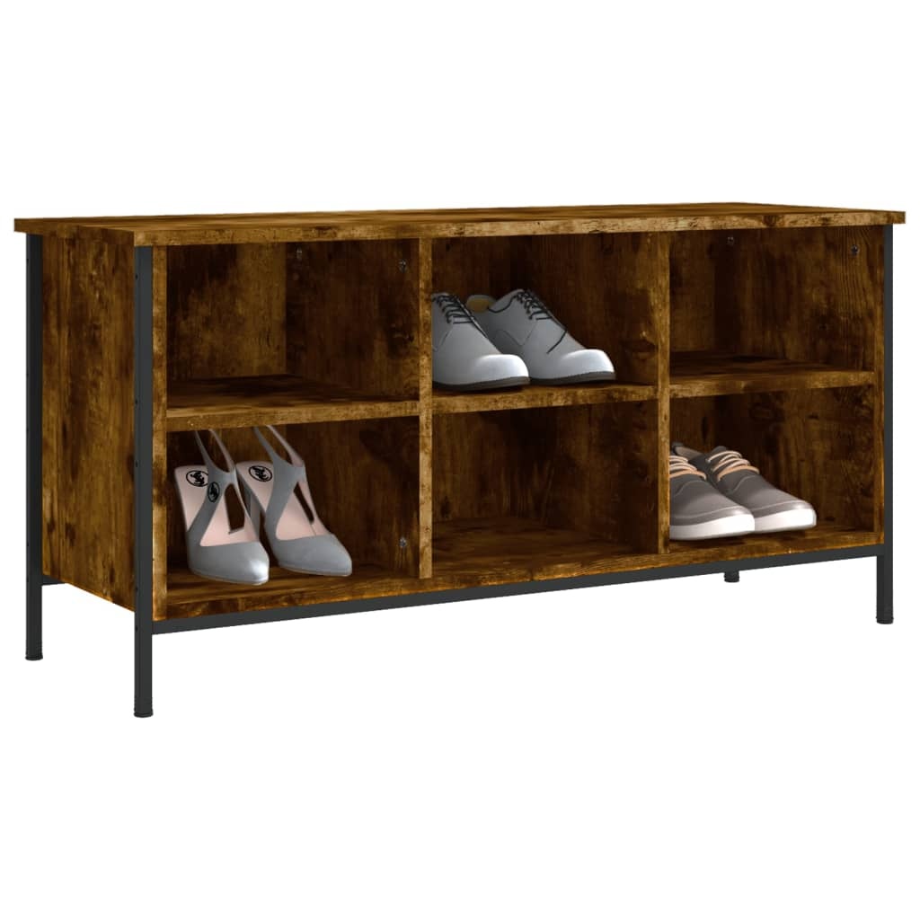 VidaXL Schoenenkast 100x35x50 cm bewerkt hout gerookt eikenkleurig