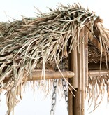 vidaXL Schommelbank met palmbladeren 2-zits 202 cm bamboe