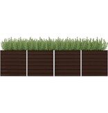 VidaXL Plantenbak verhoogd 320x80x77 cm gegalvaniseerd staal bruin