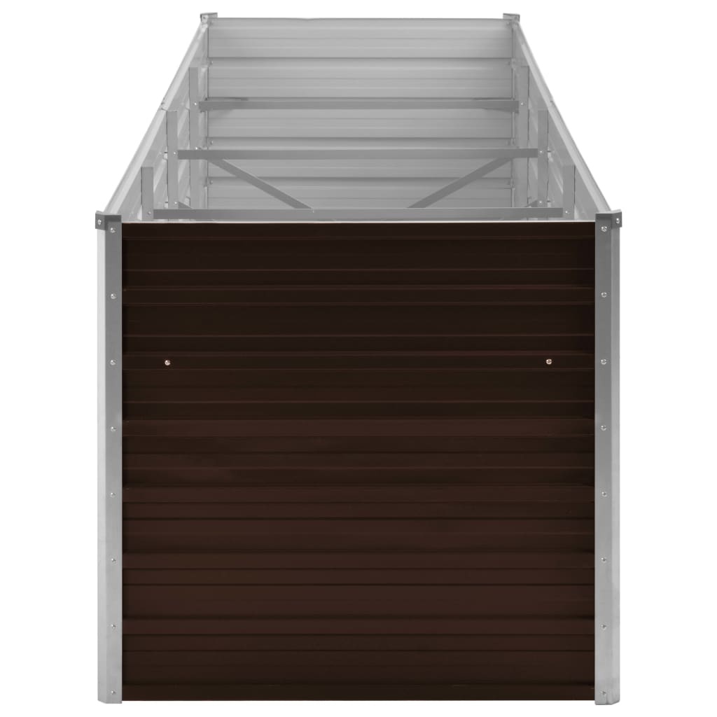 VidaXL Plantenbak verhoogd 320x80x77 cm gegalvaniseerd staal bruin