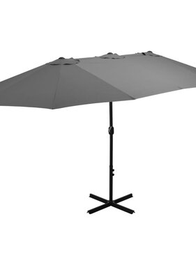 vidaXL Parasol met aluminium paal 460x270 cm antraciet