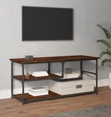 vidaXL Tv-meubel 103x38x46,5 cm bewerkt hout staal gerookt eikenkleur