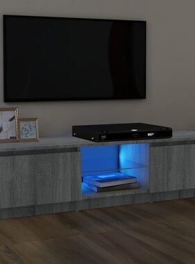 vidaXL Tv-meubel met LED-verlichting 120x30x35,5 cm grijs sonoma eiken