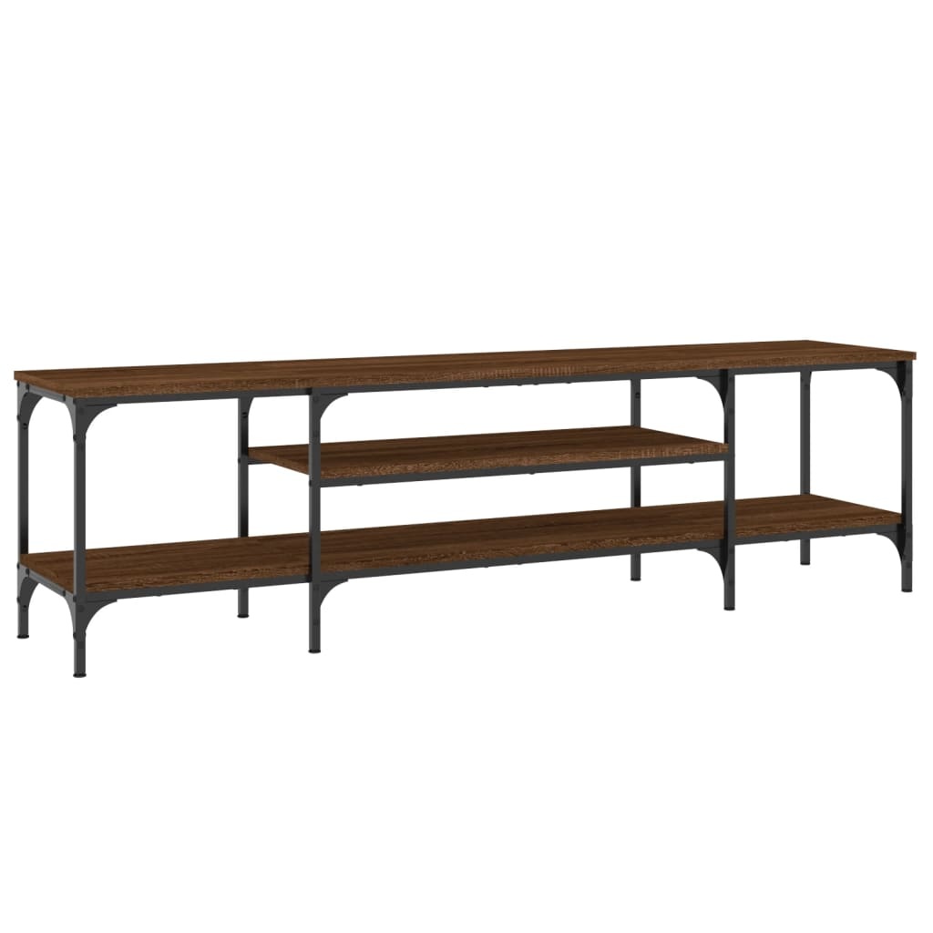 VidaXL Tv-meubel 161x35x45 cm bewerkt hout en ijzer bruineikenkleurig