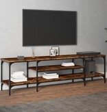 vidaXL Tv-meubel 161x35x45 cm bewerkt hout en ijzer gerookt eikenkleur
