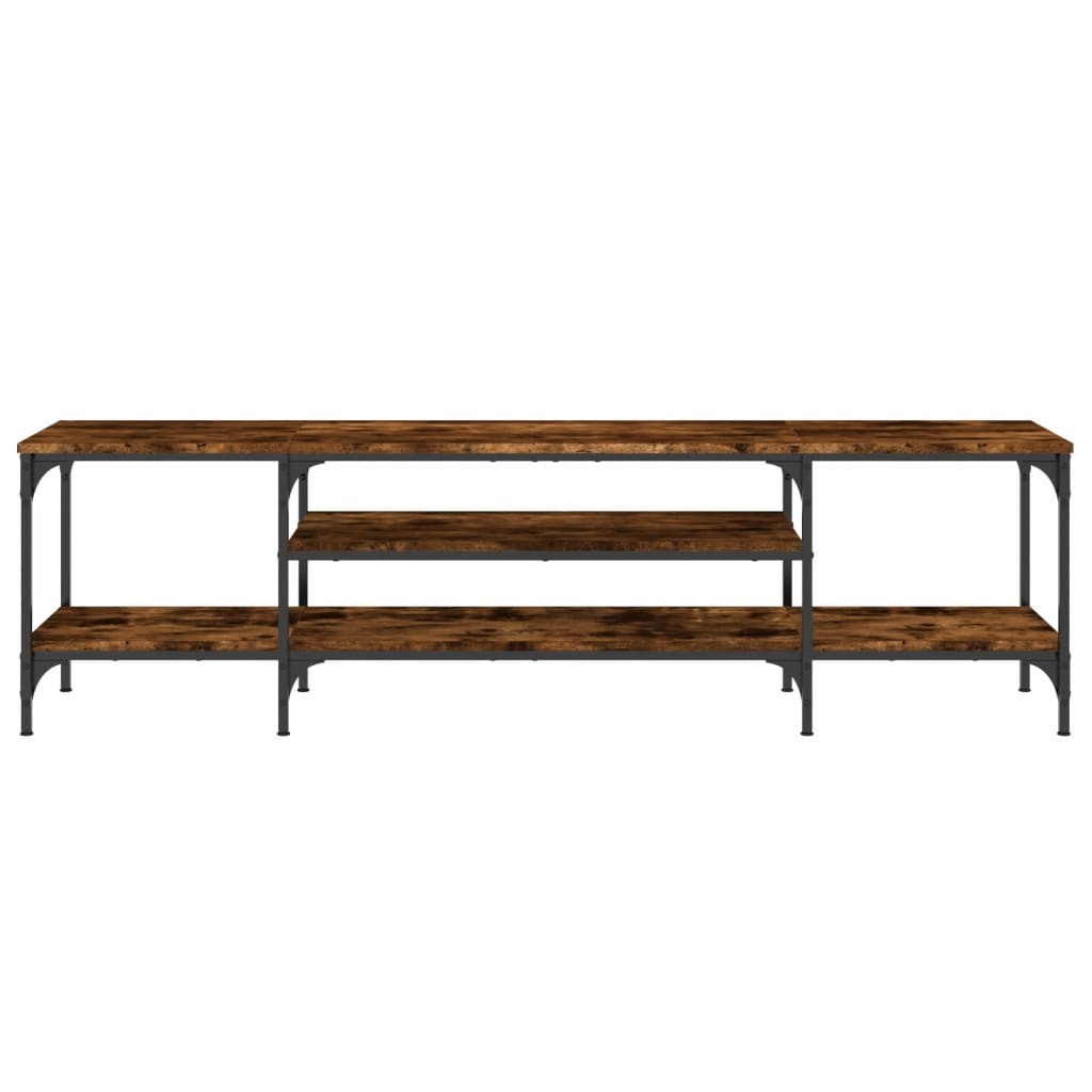 vidaXL Tv-meubel 161x35x45 cm bewerkt hout en ijzer gerookt eikenkleur